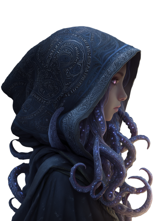 Tentacle-Haired Wizard Vinyl Car Decal Sticker – Waterproof & UV-Resistant 8.213333333333333"