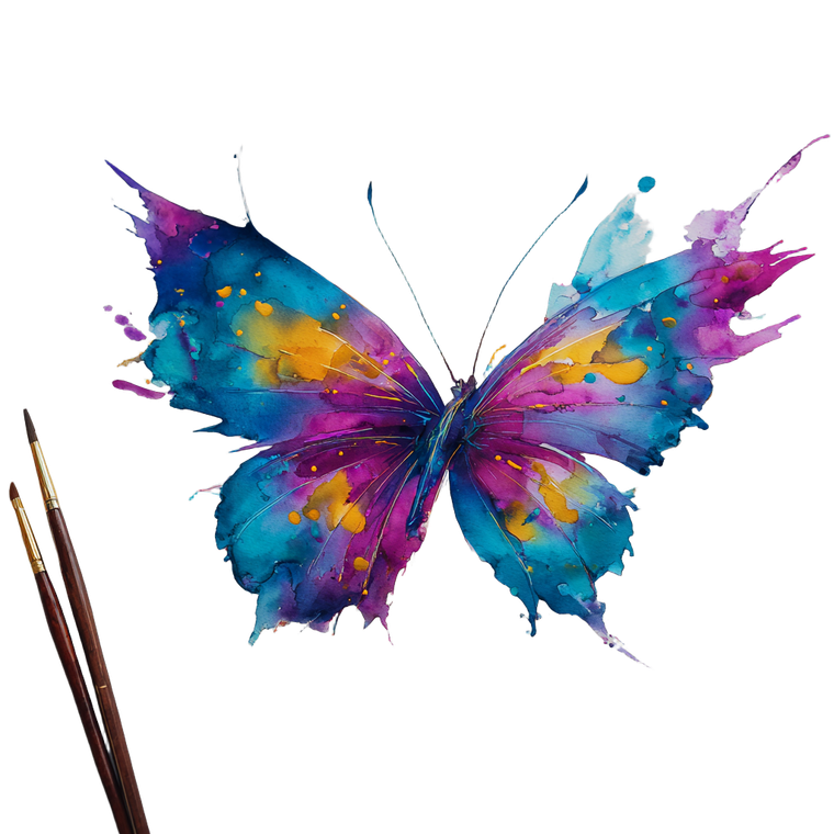 Vibrant Watercolor Butterfly Vinyl Car Decal Sticker – Waterproof & UV-Resistant 3.4133333333333336"