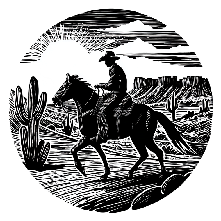 Cowboy On Horse V53 Vinyl Car Decal Sticker – Waterproof & UV-Resistant 6.826666666666667"