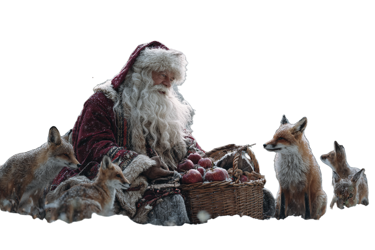 Santa With Animals V2 Vinyl Car Decal Sticker – Waterproof & UV-Resistant 2.986666666666667"