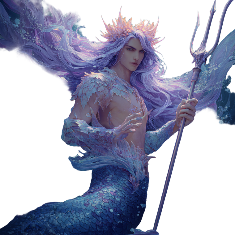 Divine Merman Prince Vinyl Car Decal Sticker – Waterproof & UV-Resistant 3.4133333333333336"