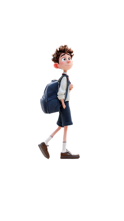 Pixar School Boy V2 Vinyl Car Decal Sticker – Waterproof & UV-Resistant 9.706666666666667"