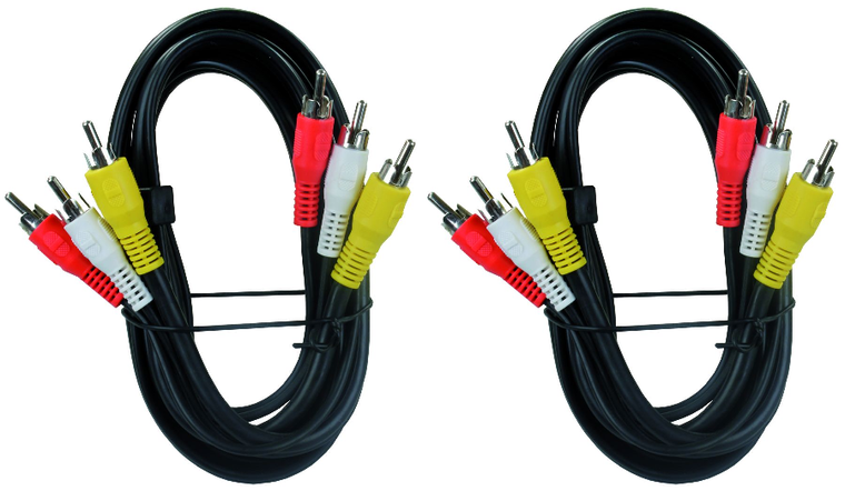 2x Upgrade Your Audio/Video Setup with 6ft Tri-Cable Jumper | JR Products