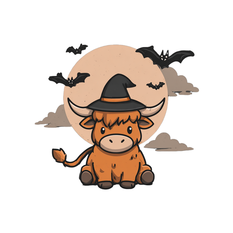 Witchy Highland Cow V5 Vinyl Car Decal Sticker – Waterproof & UV-Resistant 3.4133333333333336"