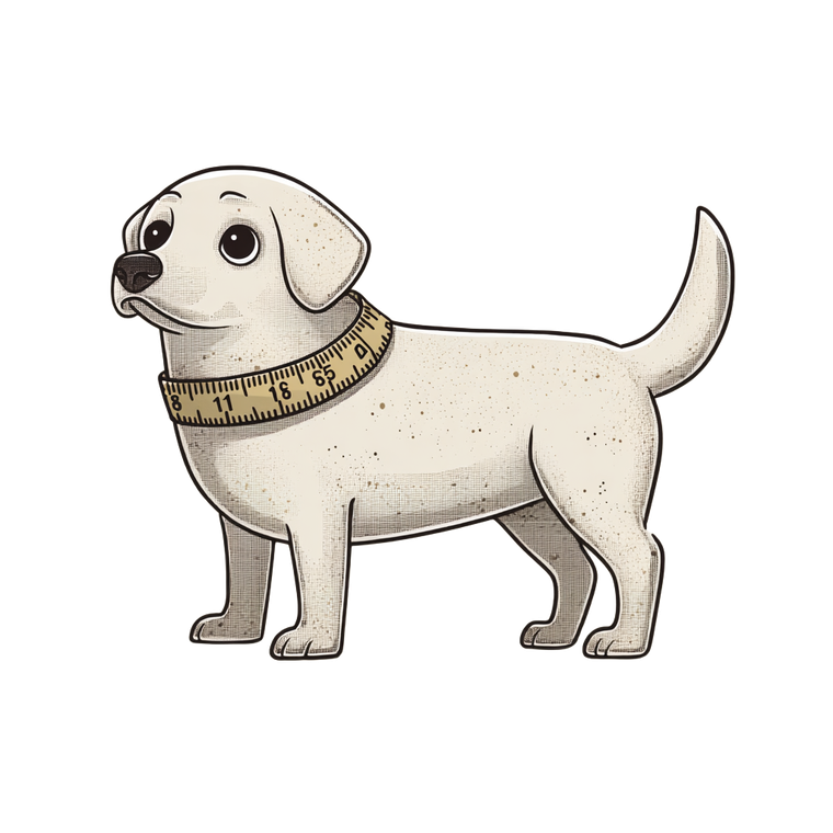 Cartoon Labrador With Tape V2 Vinyl Car Decal Sticker – Waterproof & UV-Resistant 3.4133333333333336"