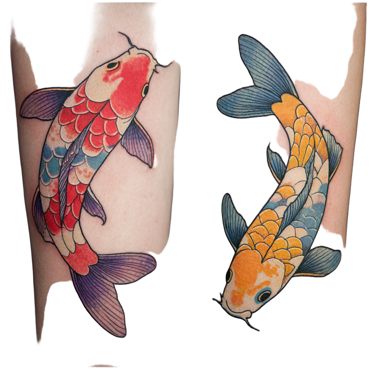 Koi Fish Pair V2 Vinyl Car Decal Sticker – Waterproof & UV-Resistant 3.4133333333333336"