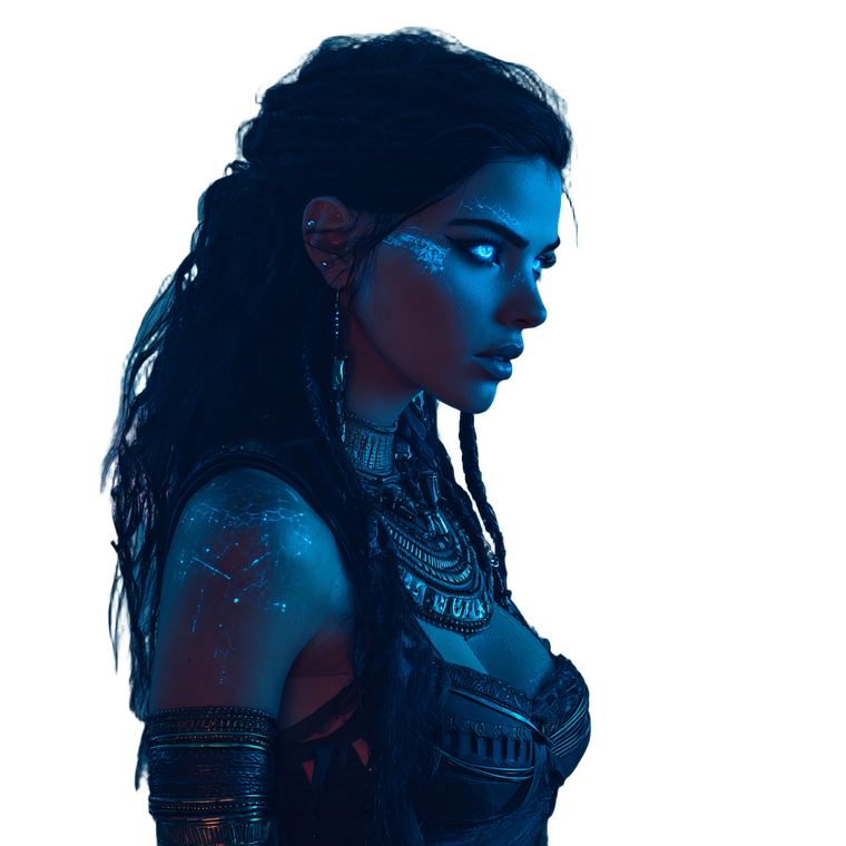 Cyberpunk Egyptian Goddess Vinyl Car Decal Sticker – Waterproof & UV-Resistant 3.4133333333333336"
