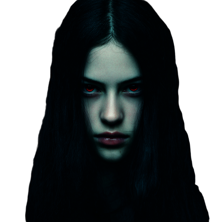 Eerie Red-Eyed Woman V3 Vinyl Car Decal Sticker – Waterproof & UV-Resistant 3.4133333333333336"