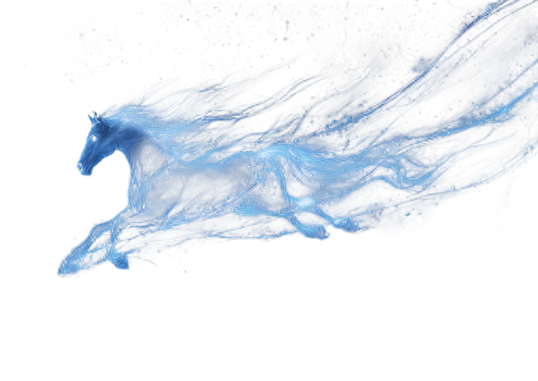Glowing Blue Horse V2 Vinyl Car Decal Sticker – Waterproof & UV-Resistant 3.0933333333333333"