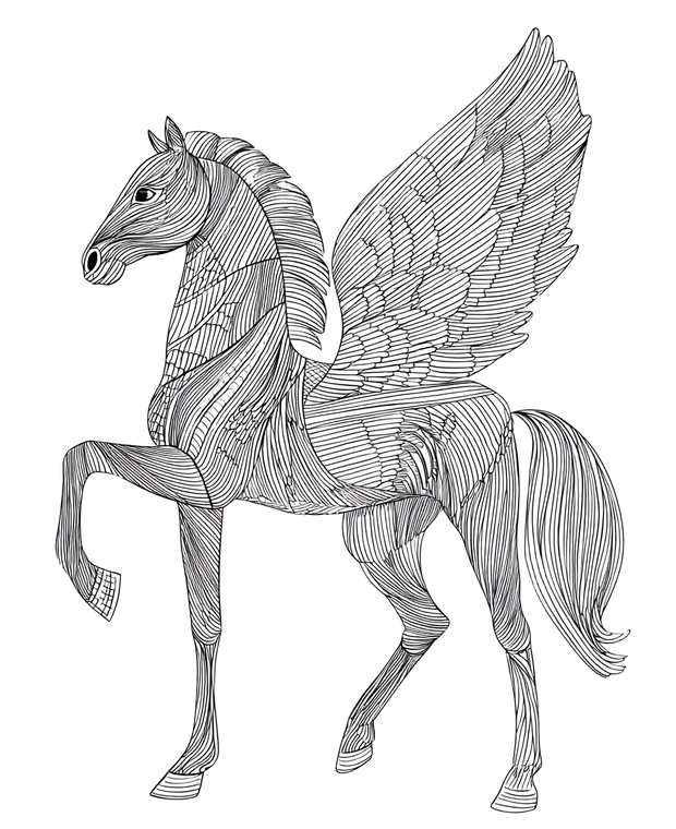 Pegasus Zentangle Vinyl Car Decal Sticker – Waterproof & UV-Resistant 4.05333333333333