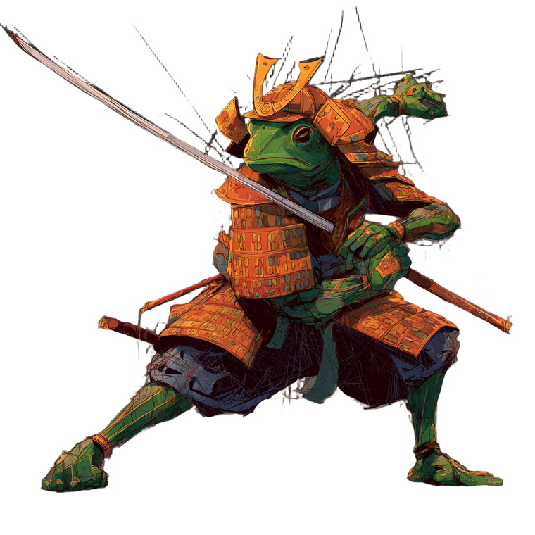 Samurai Frog Warrior V3 Vinyl Car Decal Sticker – Waterproof & UV-Resistant 6.826666666666667"