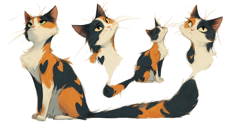 Stylized Calico Cat Vinyl Car Decal Sticker – Waterproof & UV-Resistant 5.4