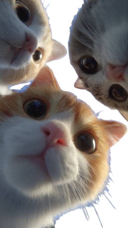 Cute Cats Close-Up V3 Vinyl Car Decal Sticker – Waterproof & UV-Resistant 9.706666666666667"