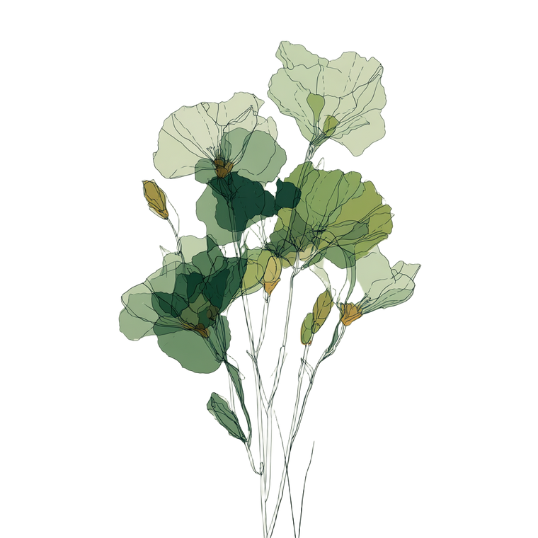 Green Flower Bouquet Vinyl Car Decal Sticker – Waterproof & UV-Resistant 6.826666666666667"