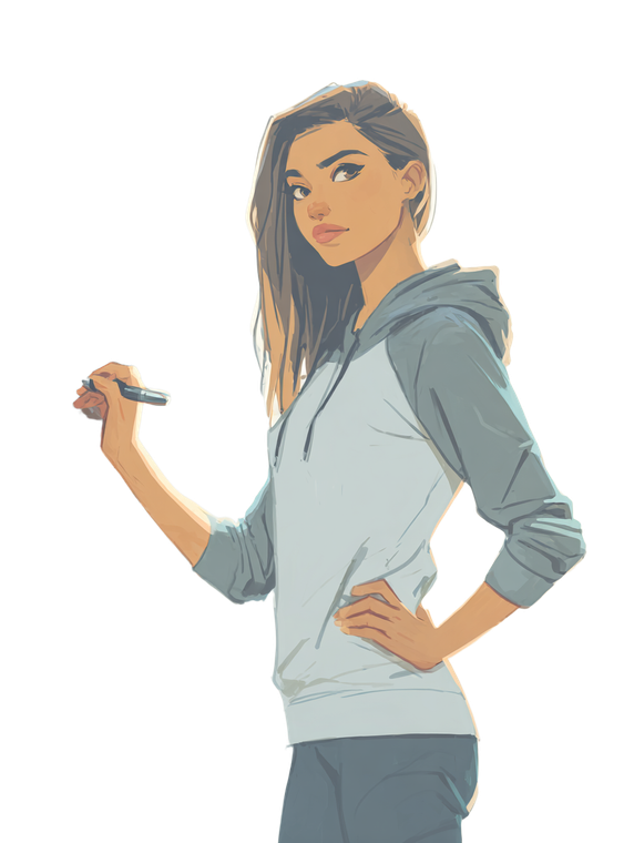 Woman Writing Whiteboard Vinyl Car Decal Sticker – Waterproof & UV-Resistant 4.1066666666666665"