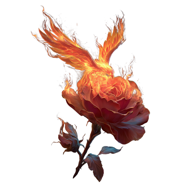 Fire Phoenix Rose V2 Vinyl Car Decal Sticker – Waterproof & UV-Resistant 3.4133333333333336"