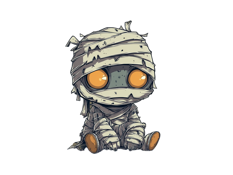 Chibi Mummy Art Vinyl Car Decal Sticker – Waterproof & UV-Resistant 3.0933333333333333"