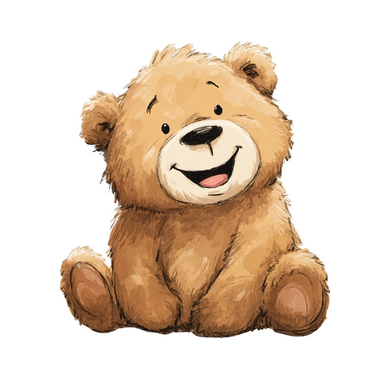 Smiling Teddy Bear V6 Vinyl Car Decal Sticker – Waterproof & UV-Resistant 3.4133333333333336"