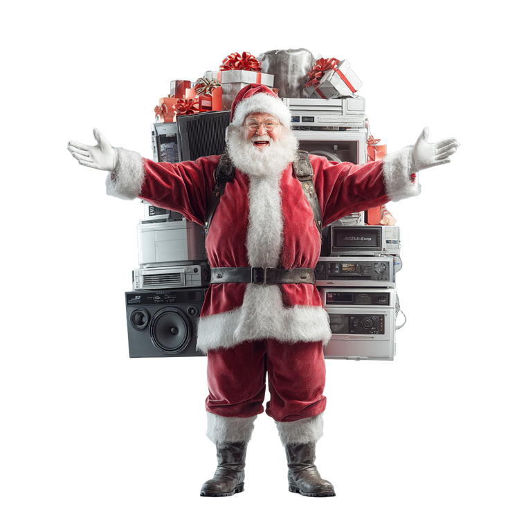 Excited Santa Claus Vinyl Car Decal Sticker – Waterproof & UV-Resistant 3.4133333333333336"