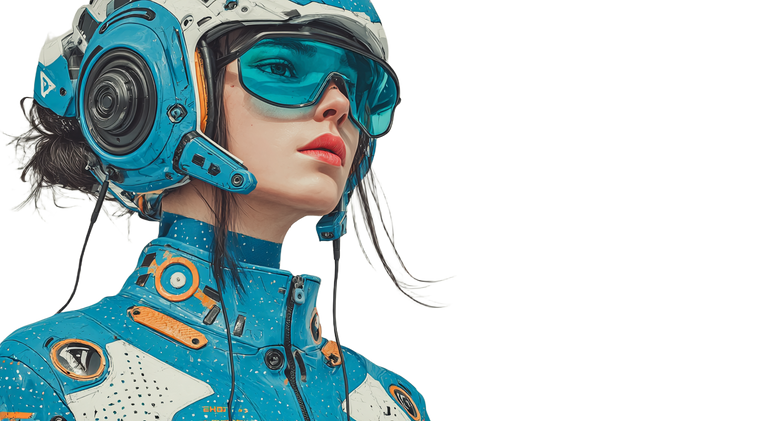 Futuristic Digital Portrait V6 Vinyl Car Decal Sticker – Waterproof & UV-Resistant 2.72"