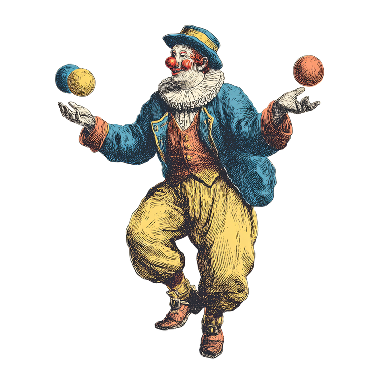 Vintage Circus Juggler V3 Vinyl Car Decal Sticker – Waterproof & UV-Resistant 3.4133333333333336"