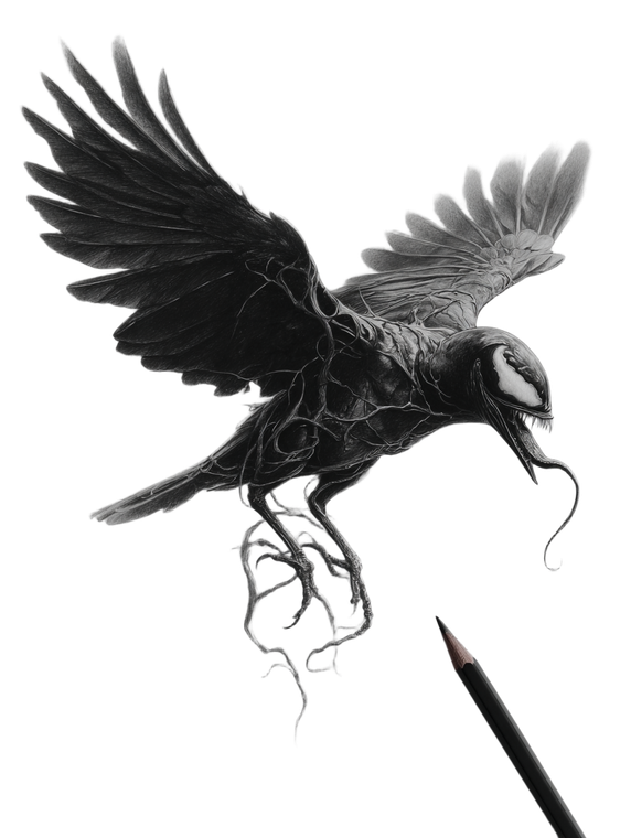 Bird Symbiote Drawing V3 Vinyl Car Decal Sticker – Waterproof & UV-Resistant 8.213333333333333"