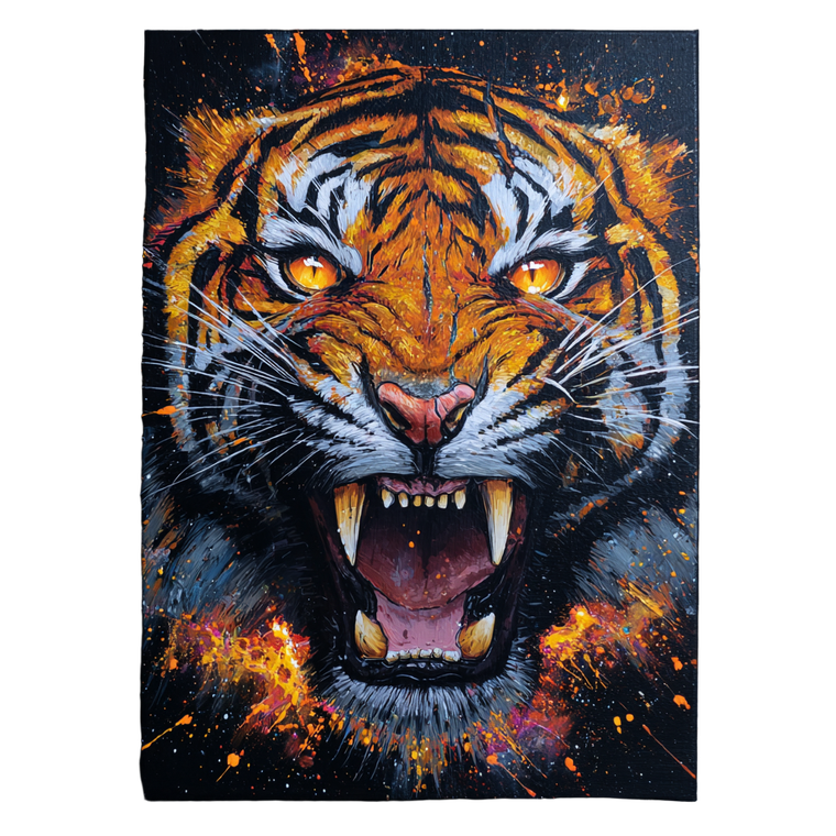 Fierce Tiger Painting V5 Vinyl Car Decal Sticker – Waterproof & UV-Resistant 6.826666666666667"