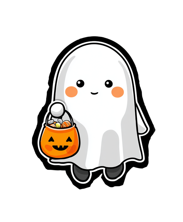 Cute Kawaii Ghost V14 Vinyl Car Decal Sticker – Waterproof & UV-Resistant 4.0"