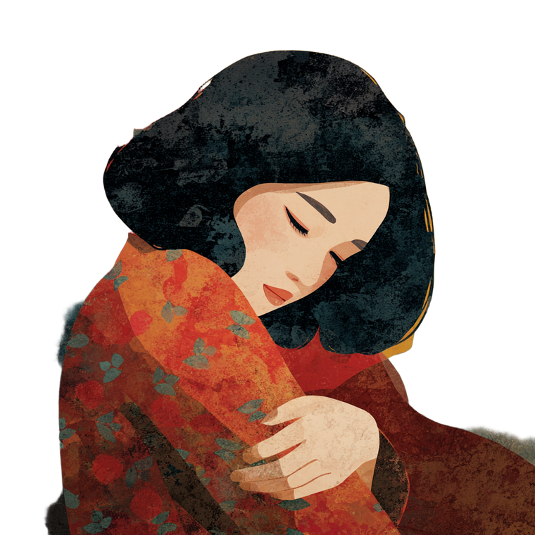Self Hugging Woman V2 Vinyl Car Decal Sticker – Waterproof & UV-Resistant 3.4133333333333336"