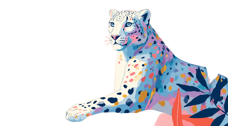 Colorful Snow Leopard V2 Vinyl Car Decal Sticker – Waterproof & UV-Resistant 2.72"