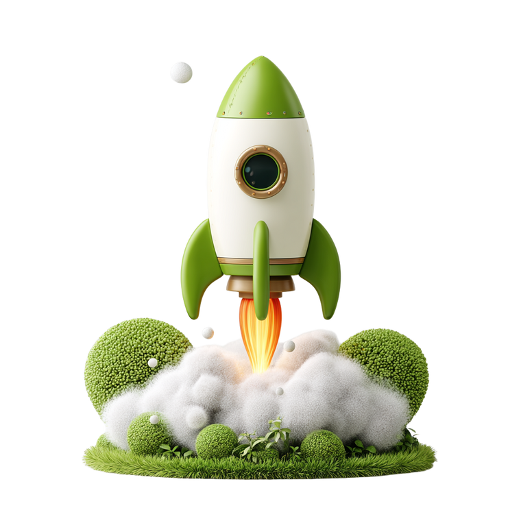 Green Space Rocket V2 Vinyl Car Decal Sticker – Waterproof & UV-Resistant 3.4133333333333336"