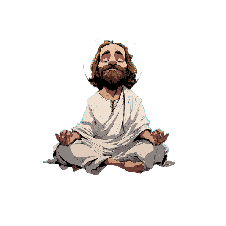 Jesus Buddha Pose V2 Vinyl Car Decal Sticker – Waterproof & UV-Resistant 3.4133333333333336"
