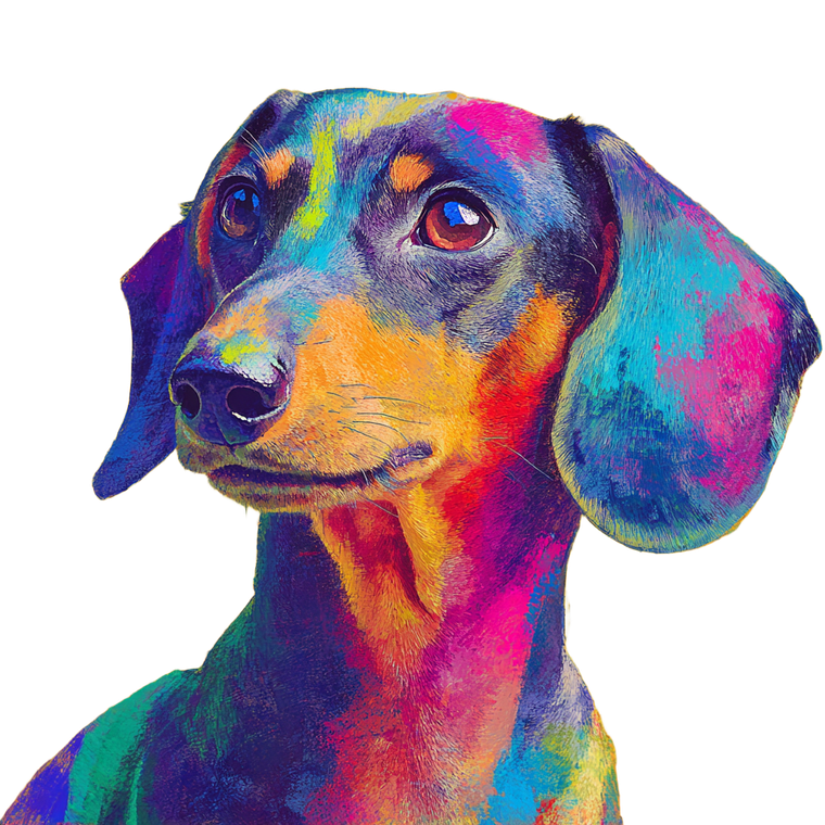 Cheerful Dachshund Portrait V2 Vinyl Car Decal Sticker – Waterproof & UV-Resistant 3.4133333333333336"