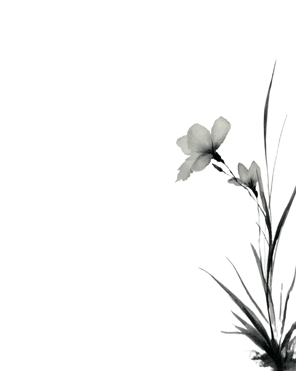 Ink Wash Flower V2 Vinyl Car Decal Sticker – Waterproof & UV-Resistant 4.0"
