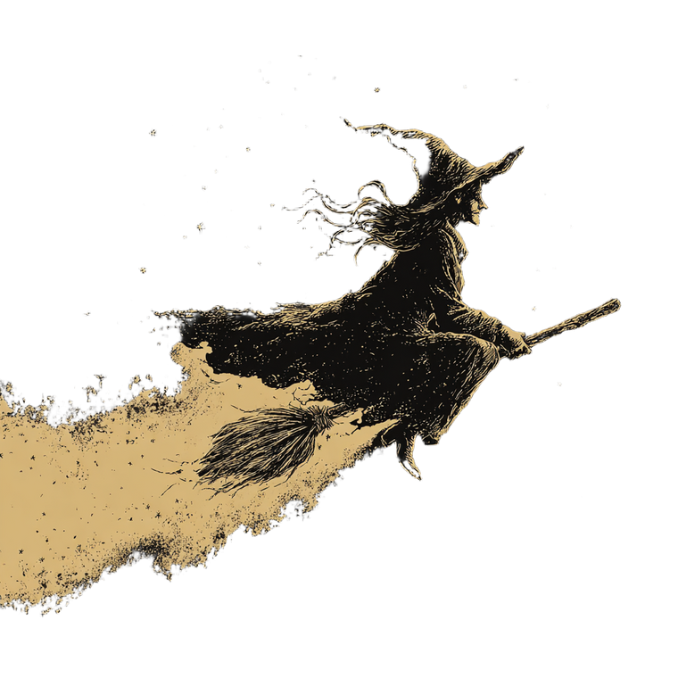Witch On Broom V18 Vinyl Car Decal Sticker – Waterproof & UV-Resistant 6.826666666666667"