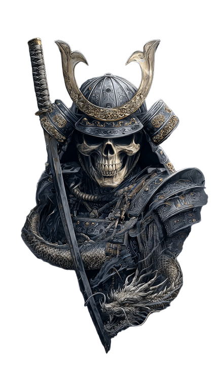 Skull-Faced Samurai V3 Vinyl Car Decal Sticker – Waterproof & UV-Resistant 9.706666666666667"