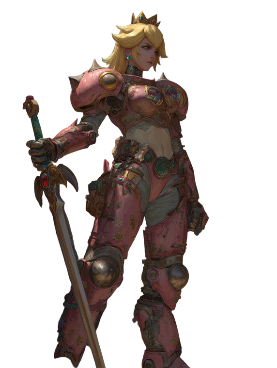 Princess Peach Warrior Vinyl Car Decal Sticker – Waterproof & UV-Resistant 8.213333333333333"
