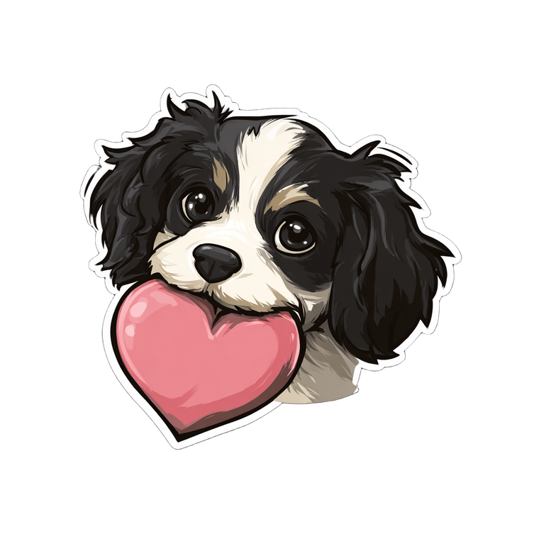 Cute Spaniel Puppy Vinyl Car Decal Sticker – Waterproof & UV-Resistant 3.4133333333333336"