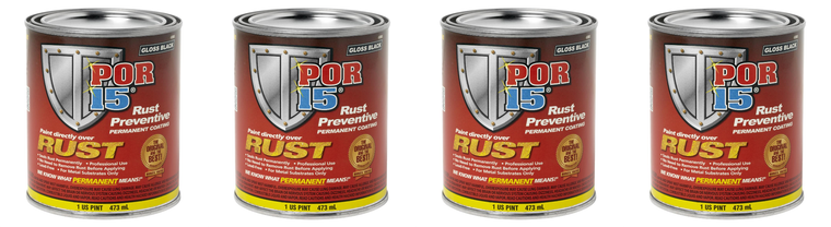 4x Ultimate Rust Treatment Solution | Por 15 16oz Brush-On Clear Coating | Chemical Resistant and Waterproof