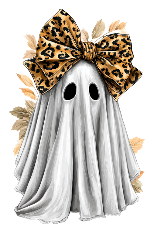 Stylized Halloween Ghost V3 Vinyl Car Decal Sticker – Waterproof & UV-Resistant 8.96"