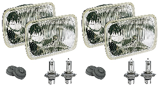 2x Hella High Performance Headlight Kit | 7x6 Rectangular, Clear Lens, H4 Bulb | Set of 2
