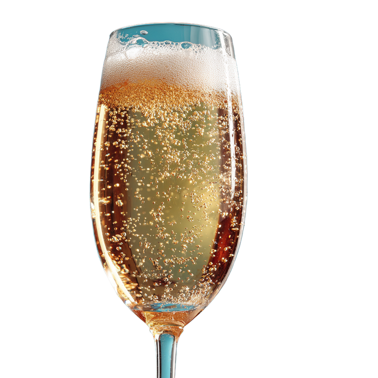 Champagne Glass Bubbles Vinyl Car Decal Sticker – Waterproof & UV-Resistant 3.4133333333333336"