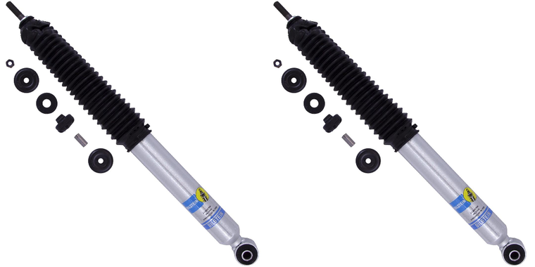 2x Bilstein Shock Absorber 24-285308 B8 5100 Series; Gas Charged; Limited Lifetime Warranty; Non Adjustable Valving; Extended Length 25.87 Inches/Compressed Length 17.17 Inches; With Shock Boots; Zinc Plated; Single
