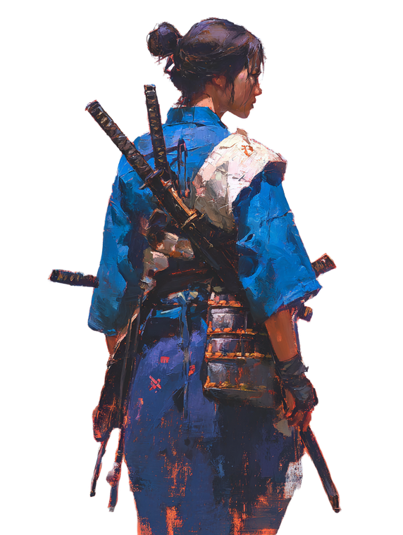 Samurai Woman Portrait V3 Vinyl Car Decal Sticker – Waterproof & UV-Resistant 8.213333333333333"