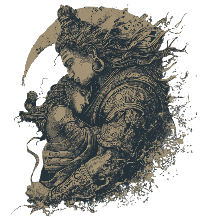 Shiva Carrying Sati Vinyl Car Decal Sticker – Waterproof & UV-Resistant 6.826666666666667"