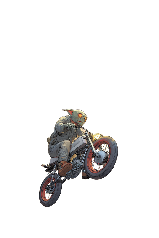 Goblin On Moped Vinyl Car Decal Sticker – Waterproof & UV-Resistant 8.96"