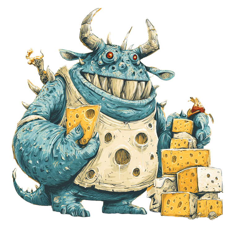 Cheese Monster V2 Vinyl Car Decal Sticker – Waterproof & UV-Resistant 3.4133333333333336"