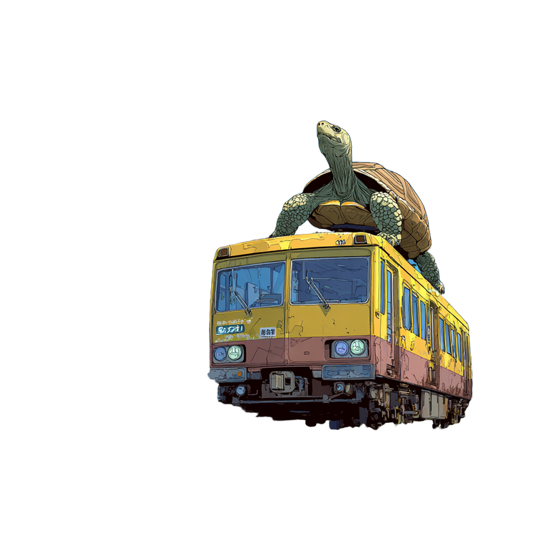 Turtle On Train Vinyl Car Decal Sticker – Waterproof & UV-Resistant 3.4133333333333336"