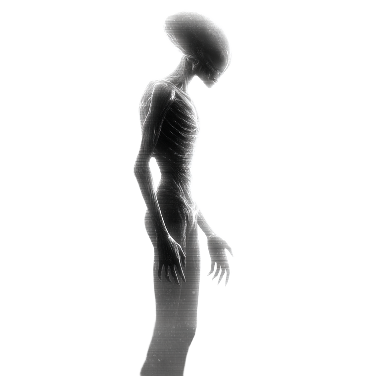 Alien Silhouette Vinyl Car Decal Sticker – Waterproof & UV-Resistant 3.4133333333333336"