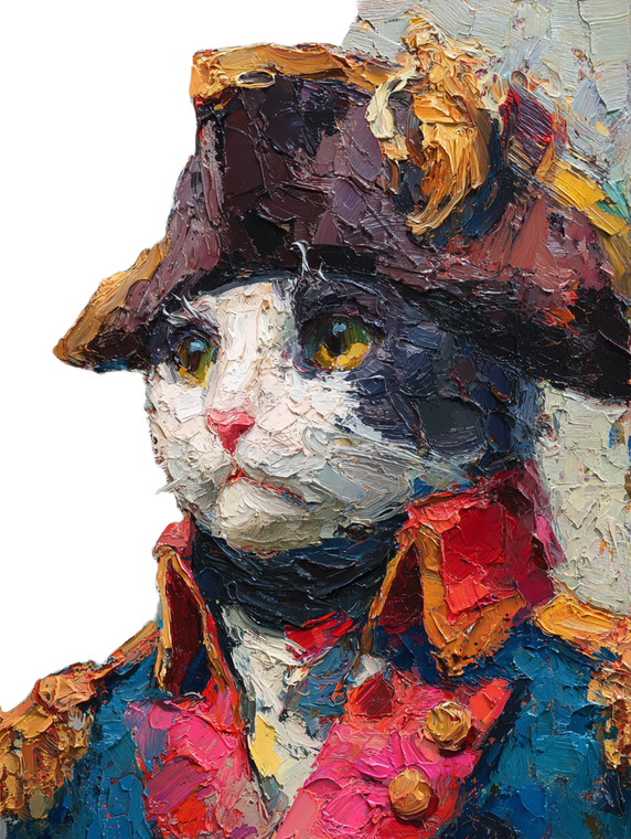 Napoleon Cat Portrait Vinyl Car Decal Sticker – Waterproof & UV-Resistant 8.213333333333333"